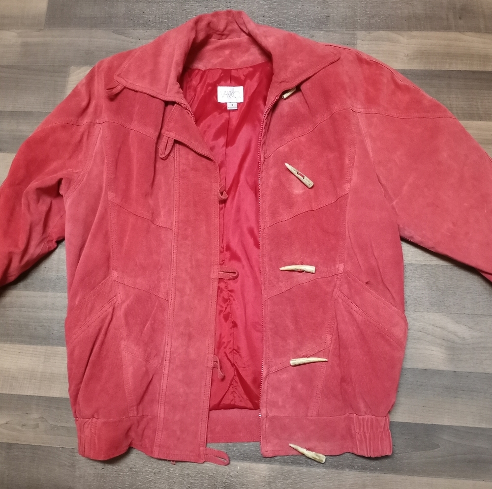 Vakko red suede coat